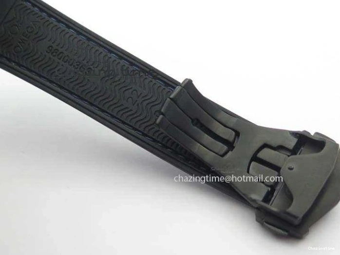 0428 Unique Planet Ocean 45mm Real Ceramic Blue BP-Maker Best Edition Black Dial On Nylon Rubber Strap A 8184